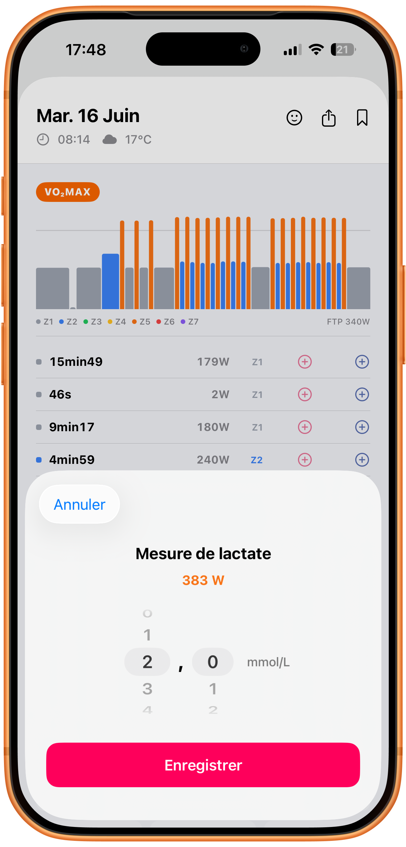 Ajout d'une mesure de lactate